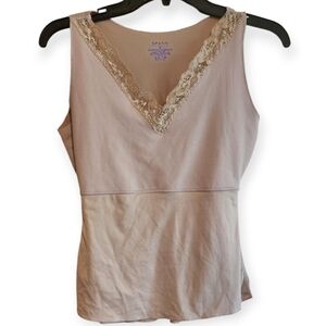 SPANX Hide And Sleek Beige Lace V-Neck Camisole Shapewear